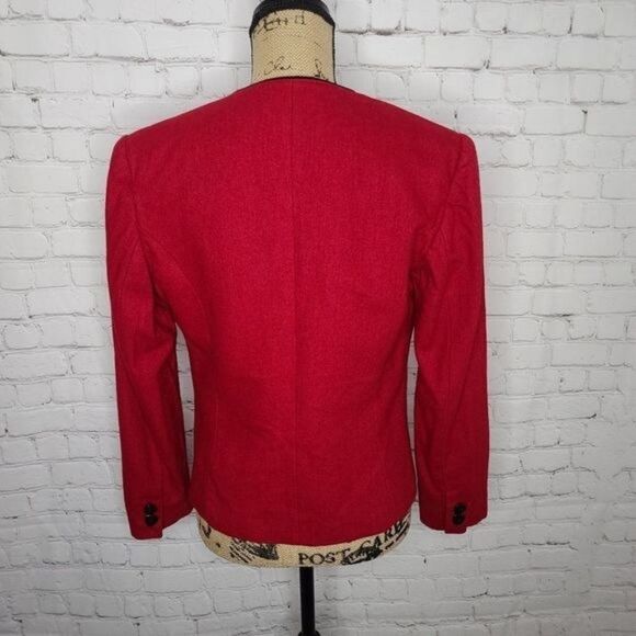Vintage 90s Jordache Red Wool Jacket Blazer - Picture 4 of 15